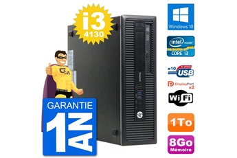 PC De Bureau HP PC HP Elitedesk 800 G1 Core I3-4130 Ram 8Go Disque Dur 1To Windows 10 WiFi