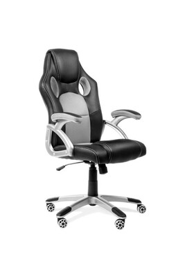 Chaise gaming GENERIQUE Chaise de bureau Racing fauteuil sport Gaming pivotant gris - McHaus