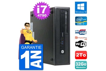 PC De Bureau HP PC HP Elitedesk 800 G1 Core i7-4790 Ram 32Go Disque Dur 2To Windows 10 WiFi
