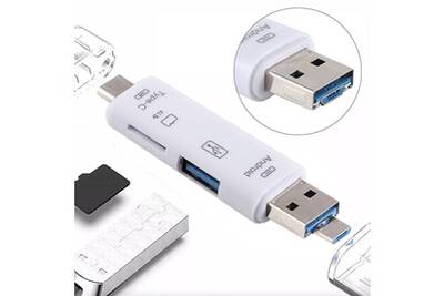 Cable Usb Prixwhaou Cable Amp Adaptateur D 39 Otg D 188 3 En 1 Tf Et Usb Vers Micro Usb Et Lecteur De Carte Type C Connecteur Adaptateur Otg Argent Darty