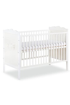 lit enfant klups marsell lit bébé à barreaux blanc avec motifs hiboux 120x60 cm