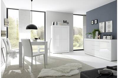 Ensemble Table Chaise Sofamobili Salle A Manger Complete Blanc