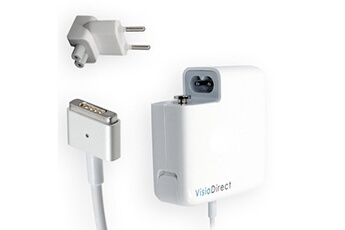 Visiodirect Chargeur et câble d'alimentation PC Alimentation type a1344 adaptateur chargeur ordinateur portable 16.5v 3.65a 60w magsafe 2 -visiodirect-