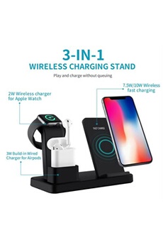 Chargeur pour téléphone mobile Non renseigné Qi Wireless Charging Charger Stand for Apple Watch Holder for Apple Airpods