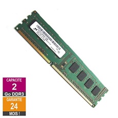 Barrette Mémoire 2Go RAM DDR3 MT8KTF25664AZ-1G4M1 DIMM PC3-10600U