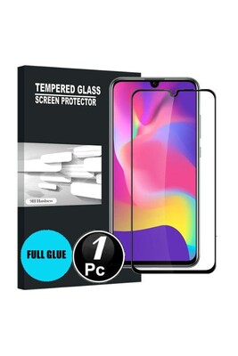 Protection d'écran pour smartphone ADVANSIA Huawei P Smart 2019 Vitre protection d'ecran en verre trempé incassable protection integrale Full 3D Tempered Glass FULL GLUE - [X1-Noir]
