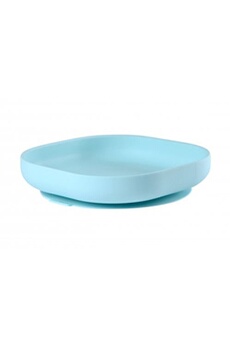 vaisselle beaba assiette silicone ventouse light blue -