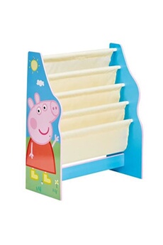 décoration enfant peppa pig bibliotheque en mdf, compartiments en polyester. 23x51x60 cm.