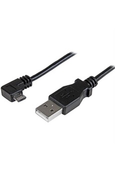 Cables USB StarTech.com Câble USB vers Micro USB coudé à angle droit de 50 cm - Cordon de charge / synchronisation Micro USB - 0,25 mm² - M/M - Noir - Câble USB - Micro-USB