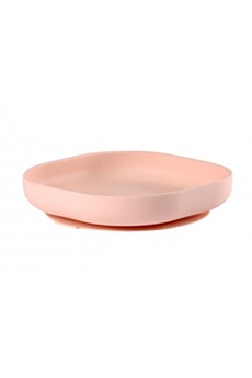 vaisselle beaba assiette silicone ventouse light pink -
