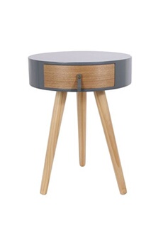 - table de chevet scandinave nora - diam. 35 x h. 45 cm - gris - nora
