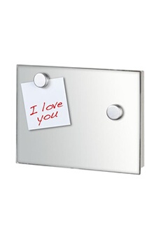 boite de rangement wenko - boîte à clés magnétique miroir - 20 x 15 cm - transparent