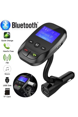 Transmetteur audio GENERIQUE Sans fil allume-cigare Transmetteur FM  Bluetooth Adaptateur Radio MP3 Kit de voiture Chargeur USB