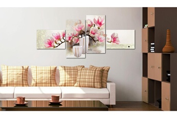 Icaverne Tableaux sur toile (OBS) 100x45 tableau peint à la main magnolias fleurs chic parfum de