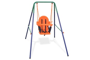 Balançoire et portique multi-activités GENERIQUE Jeux de plein air collection basseterre balançoire pour enfants avec harnais de sécurité orange