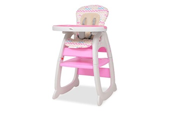 Chaises hautes et réhausseurs bébé GENERIQUE Mobilier pour bébés et tout-petits edition tallinn chaise haute convertible 3-en-1 avec table rose