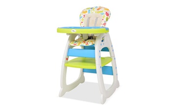 Chaises hautes et réhausseurs bébé GENERIQUE Mobilier pour bébés et tout-petits collection madrid chaise haute convertible 3-en-1 avec table bleu et vert