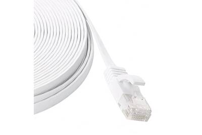 Connectique informatique Ineck Cable extra plat reseau ethernet rj45 cat 6  blinde 15m blanc | Darty