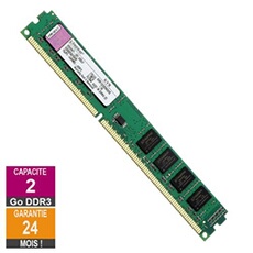 Barrette Mémoire 2Go RAM DDR3 KVR1333D3N9/2G LP DIMM PC3-10600U