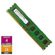 Barrette Mémoire 4Go RAM DDR3 MT16JTF51264AZ-1G4M1 DIMM PC3-10600U