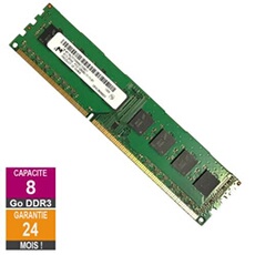 Barrette Mémoire 8Go RAM DDR3 MT16JTF1G64AZ-1G6E1 DIMM PC3-12800U