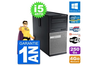 PC De Bureau Dell PC Tour Dell 7020 Intel Core i5-4570 Ram 4Go Disque Dur 250Go Windows 10 WiFi