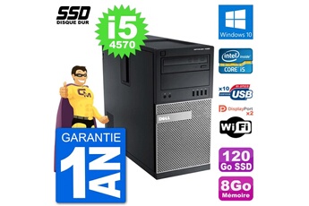 PC De Bureau Dell PC Tour Dell 7020 Intel Core i5-4570 Ram 8Go SSD 120Go Windows 10 WiFi