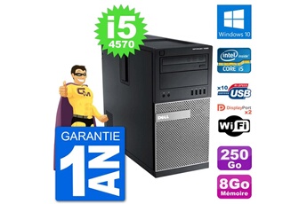 PC De Bureau Dell PC Tour Dell 7020 Intel Core i5-4570 Ram 8Go Disque Dur 250Go Windows 10 WiFi