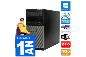PC De Bureau Dell PC Tour Dell 7020 Intel Pentium G3220 Ram 4Go Disque Dur 2To Windows 10 WiFi