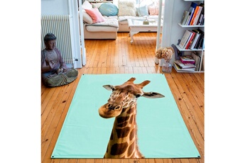Tapis enfant Artpilo Tapis rectangulaire velours antidérapant imprimé animaux girafe - 135 x 200 cm