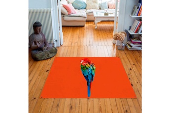 Tapis pour enfant Artpilo Tapis carré velours antidérapant imprimé animaux red parrot - 135 x 135 cm