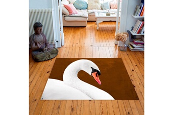 Tapis pour enfant Artpilo Tapis carré velours antidérapant imprimé animaux swan ii - 135 x 135 cm