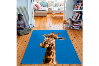 Tapis pour enfant Artpilo Tapis rectangulaire velours antidérapant imprimé animaux girafe - 135 x 200 cm