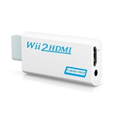 Adaptateur Wii vers HDMI Convertisseur connecteur avec 1080p/720p Sortie Vidéo et audio de 3,5 mm - Prise en charge tous les modes d'affichage Wii
