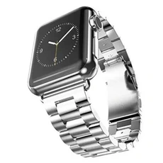 Bracelets connectés GENERIQUE Bracelet en métal trois perles argent pour votre Apple Watch Series 4 40mm/Series 3 2 1 38mm