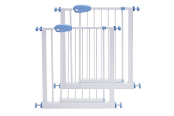 Barrière de sécurité bébé Leogreen Barrière de sécurité pour bébé, barrière ajustable pour porte, 74 à 87cm, blanc, pack de 2, largeur: 74-87 cm