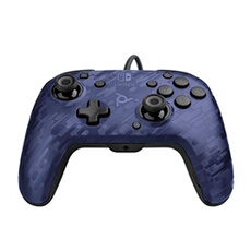 Manette Nintendo Switch filaire Faceoff Deluxe+ Audio Camouflage Bleu