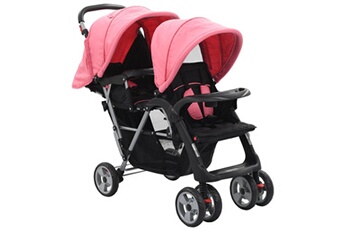 Porte-Bébés GENERIQUE Transport de bébés famille saint-georges poussette tandem rose et noir acier