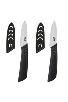 couteau five simply smart - lot de 2 couteaux en céramique zirco 17cm gris
