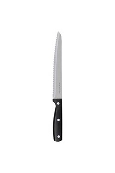 couteau b basic & co - couteau à pain dice inox 32cm noir