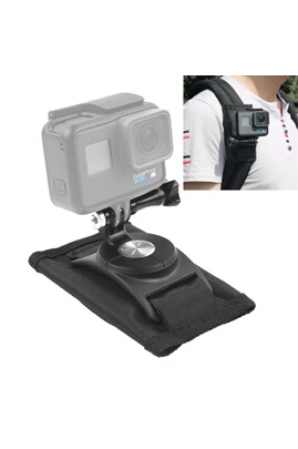 Caméra sport High-Tech Place Accessoires Gopro Support 360 degrés rotation  rapide libération sangle montage épaule sac à dos pour GoPro HERO6 / 5/5  Session / 4 Session / 4/3 + /