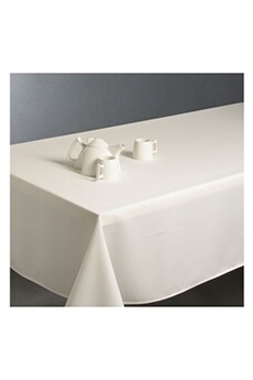 nappe de table atmosphera nappe anti taches rectangulaire 150 x 300 cm - blanc ivoire
