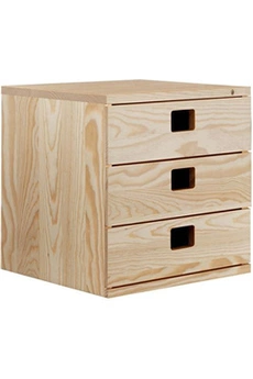 armoire de bureau astigarraga - cube de rangement en pin massif dinamic 3 tiroirs