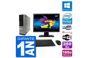 PC De Bureau Dell PC Dell 7010 Sff Ecran 22" Intel G2020 Ram 16Go Disque 250Go Windows 10 WiFi