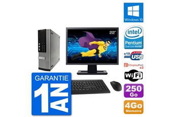 PC De Bureau Dell PC Dell 7010 Sff Ecran 22" Intel G2020 Ram 4Go Disque 250Go Windows 10 WiFi