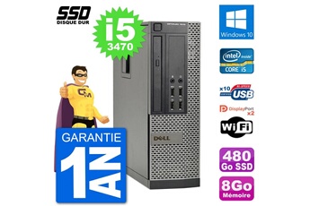 PC De Bureau Dell PC Dell Optiplex 7010 Sff Intel Core i5-3470 Ram 8Go SSD 480Go Windows 10 WiFi