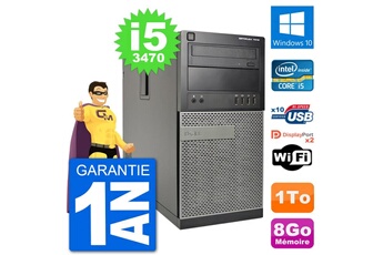 PC De Bureau Dell PC Tour Dell 7010 Intel Core i5-3470 Ram 8Go Disque Dur 1To Windows 10 WiFi
