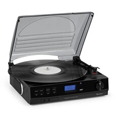 TT-186 Platine vinyle 2 vitesses préamplifiée avec fonction Bluetooth - radio FM DAB DAB+ - noir