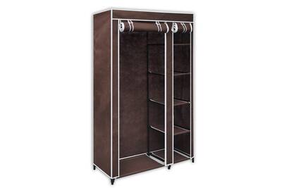 Armoire Helloshop26 Armoires Penderie Etagere Tissu Marron Entree