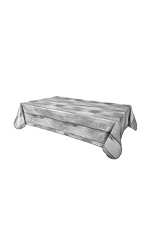 nappe de table generique cpm - nappe en toile cirée rectangulaire effet bois planche - l. 140 x l. 200 cm - gris - planche